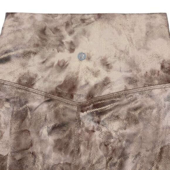 Lululemon Align High-Rise Pant 25" Shine In Diamond Dye Misty Shell Cacao Size 4 - Picture 7 of 8